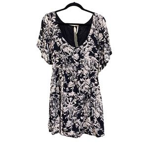 Free People Comfort Swing Black Beige Mini Dress S